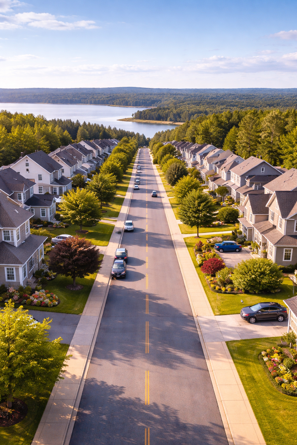Aerial view of a Nova Scotia neighbourhood